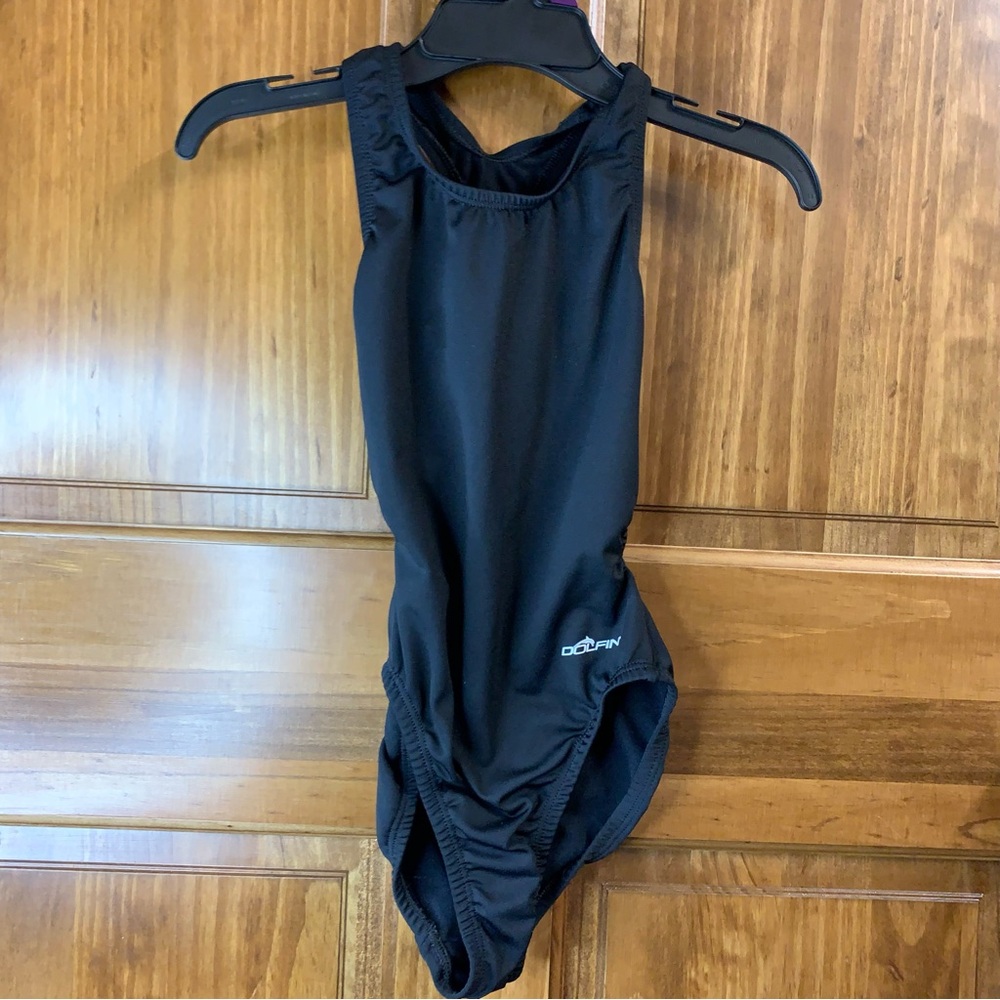Girls Dolfin XS black one piece swim suit